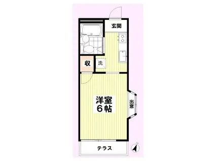 ラーク葛城(1K/1階)の間取り写真