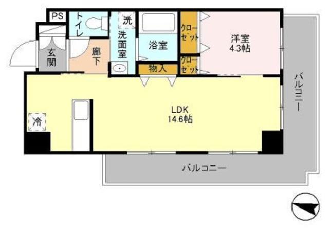 プレミールコート(1LDK/3階)の間取り写真