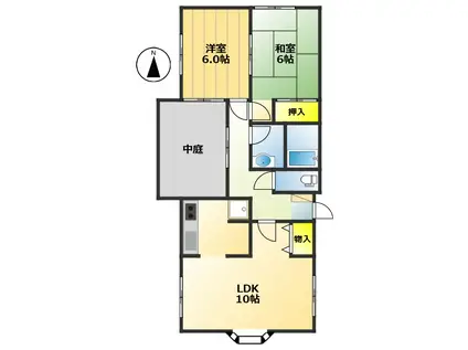 カーサ・デ・ラドリロ(2LDK/1階)の間取り写真