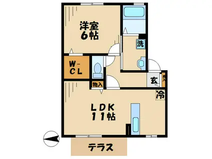 エスペランサ(1LDK/2階)の間取り写真