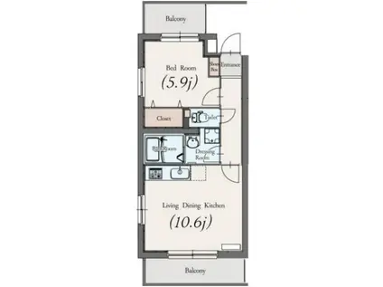 アステリアパレス(1LDK/5階)の間取り写真