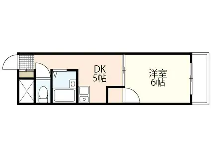 ハイツAI江波(1DK/2階)の間取り写真