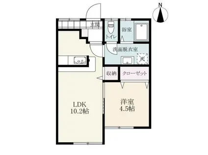 モダンハウス荒巻(1LDK/1階)の間取り写真