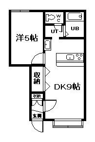 エスポアール(1LDK/1階)の間取り写真