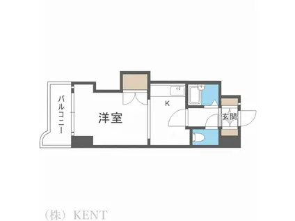 セザール琴似(1DK/9階)の間取り写真