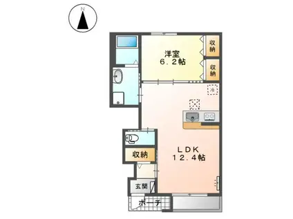 グレイス(1LDK/1階)の間取り写真