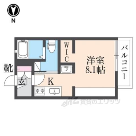 フレグランス桃山(1K/2階)の間取り写真