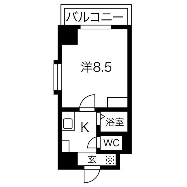 ルミナス名駅(1K/1階)の間取り写真