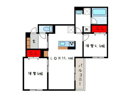 D-ROOM平野区加美東5丁目PJ(2LDK/2階)の間取り写真