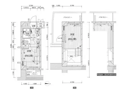 OLIO湯島(2K/8階)の間取り写真