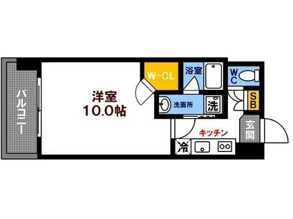 エイトバレー広島駅前スタジアムサイド(1K/5階)の間取り写真