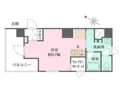 WHARF文京茗荷谷(ワンルーム/8階)の間取り写真
