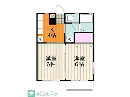 レーヴ タケマサ(2K/2階)の間取り写真