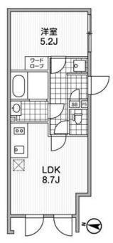 アレーロ参宮橋(1LDK/3階)の間取り写真