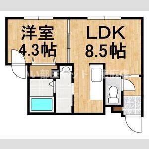 マリオット共栄町(1LDK/4階)の間取り写真