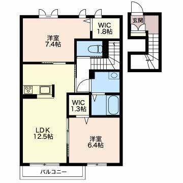 ソフィエール(2LDK/2階)の間取り写真