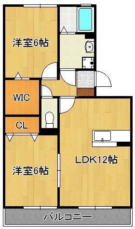 セジュール壱号館(2LDK/2階)の間取り写真