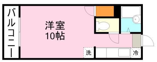 アビターレ新屋敷(ワンルーム/2階)の間取り写真
