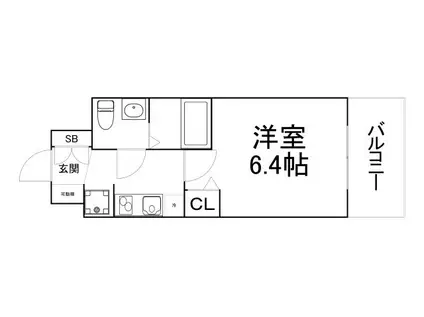アドバンス大阪イースト(1K/6階)の間取り写真