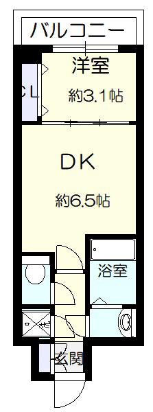 アドバンス江坂ラシュレ(1DK/11階)の間取り写真