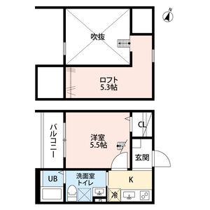 AGNèS(1SK/1階)の間取り写真
