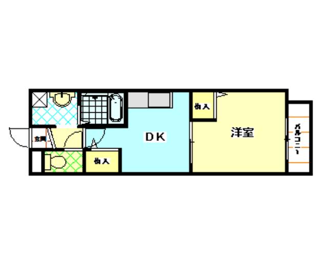 カーサベルデ(1DK/1階)の間取り写真