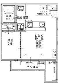 ASTRO RESIDENCE 西大宮(1LDK/2階)の間取り写真