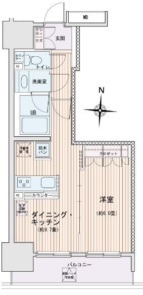 エスティメゾン錦糸町2エスティメゾン錦糸町II(1LDK/14階)の間取り写真