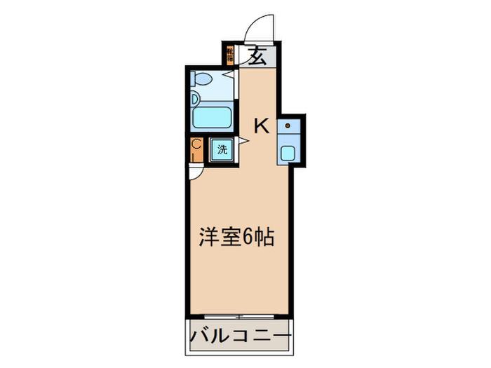 モンシャトー久地(1K/1階)の間取り写真