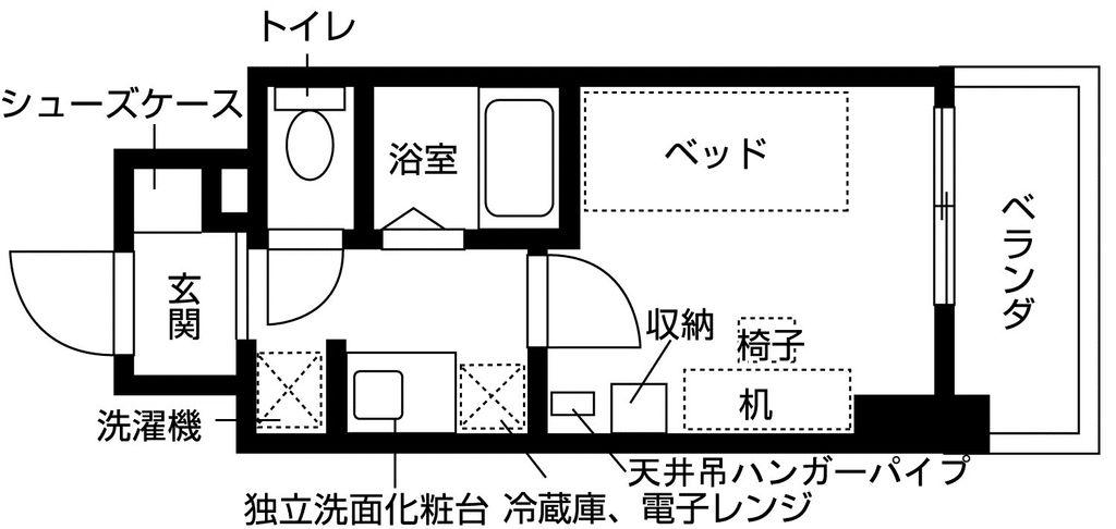 キャンパスヴィレッジ大阪近大前(1K/12階)の間取り写真
