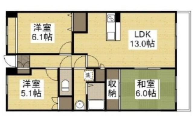 クレストール(3LDK/4階)の間取り写真