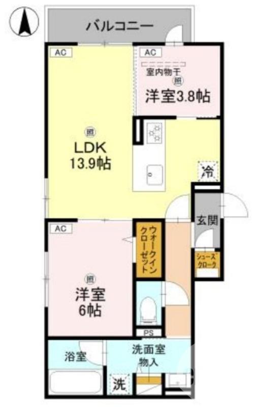 クラシスト新金岡(2LDK/2階)の間取り写真