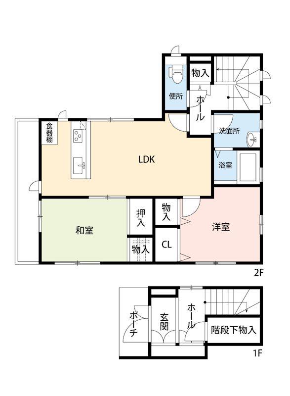 杉並区高円寺南1丁目16-5(2LDK/2階)の間取り写真