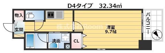 ATKレジデンスなにわ橋(1K/8階)の間取り写真