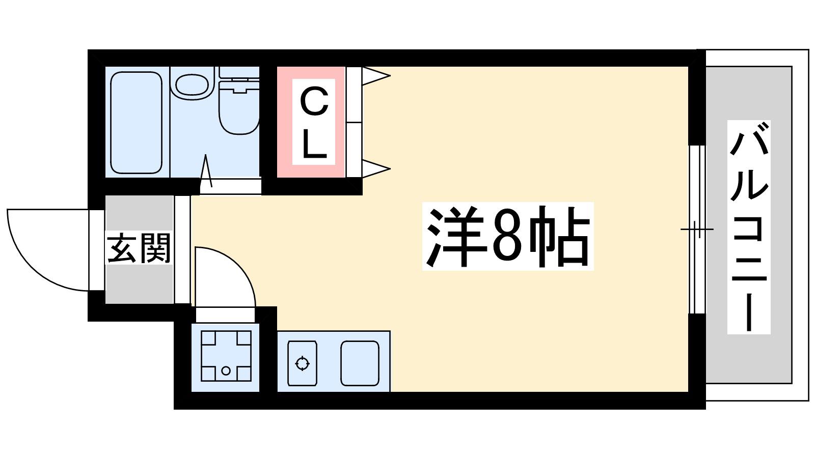 東明マンション江坂(ワンルーム/5階)の間取り写真
