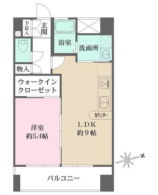 アビオン中野坂上A(1LDK/2階)の間取り写真