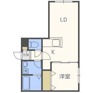 アーバン福住駅前(1LDK/4階)の間取り写真
