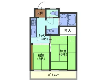 橋本マンション(2K/2階)の間取り写真