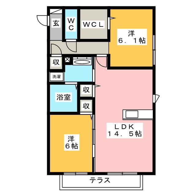 サンライズ F(1LDK/3階)の間取り写真