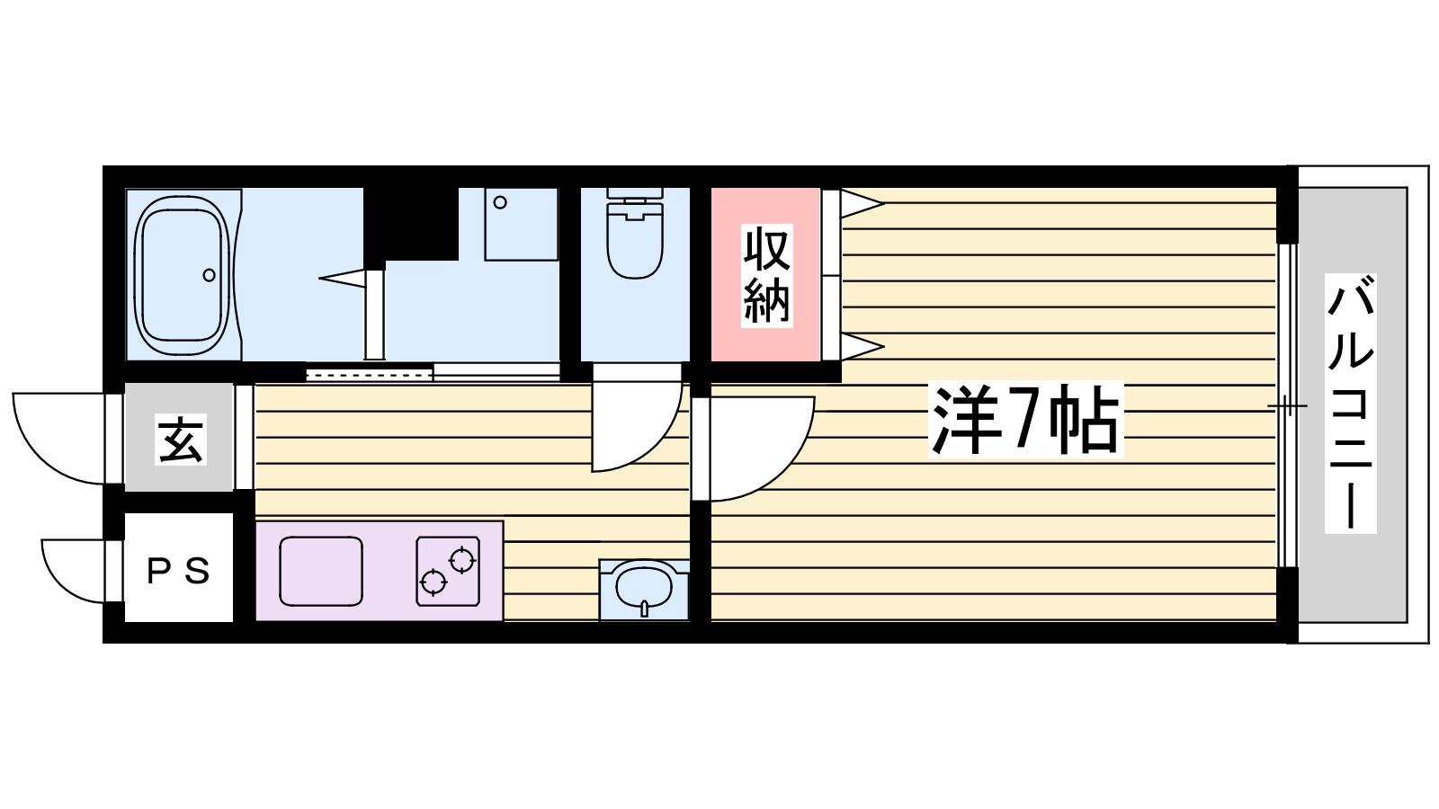 ラフェスタ妻鹿(1K/2階)の間取り写真