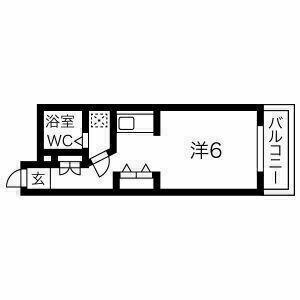 ハッピーコート栄町(ワンルーム/7階)の間取り写真