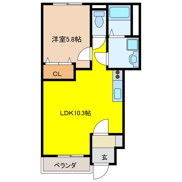 フルハウスB(1LDK/1階)の間取り写真