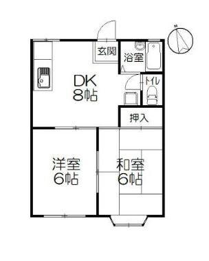 湘南コーポ(2DK/1階)の間取り写真
