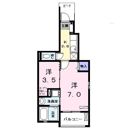 KT・PLACE(2K/1階)の間取り写真