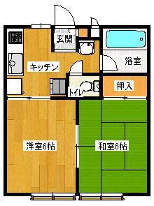 グランヴェール(2K/2階)の間取り写真