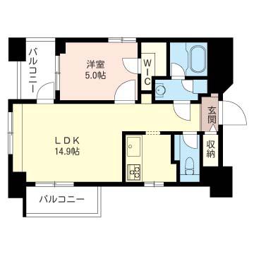 エスティメゾン恵比寿II(1LDK/4階)の間取り写真