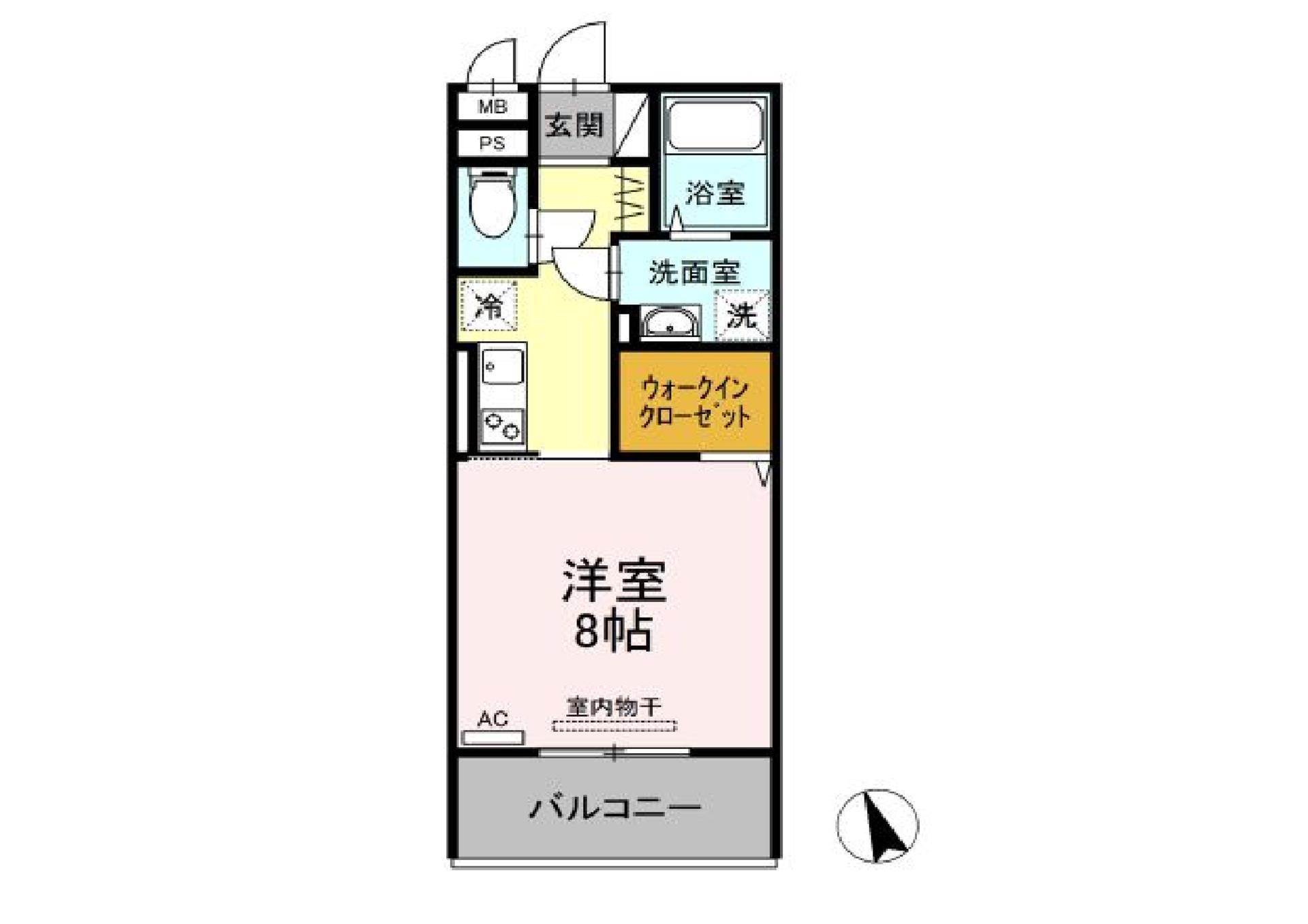 ロイジェントパークス富久山 A(1K/2階)の間取り写真