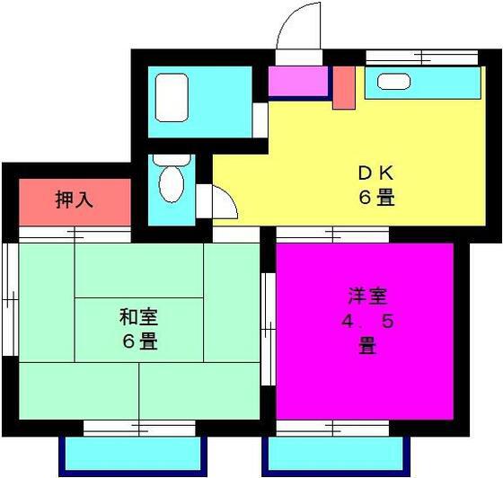コーポ堀田(2DK/2階)の間取り写真