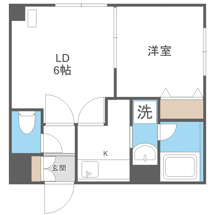 ルラシオン北大前(1LDK/3階)の間取り写真