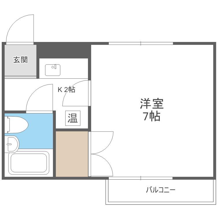 青雲荘(1K/1階)の間取り写真